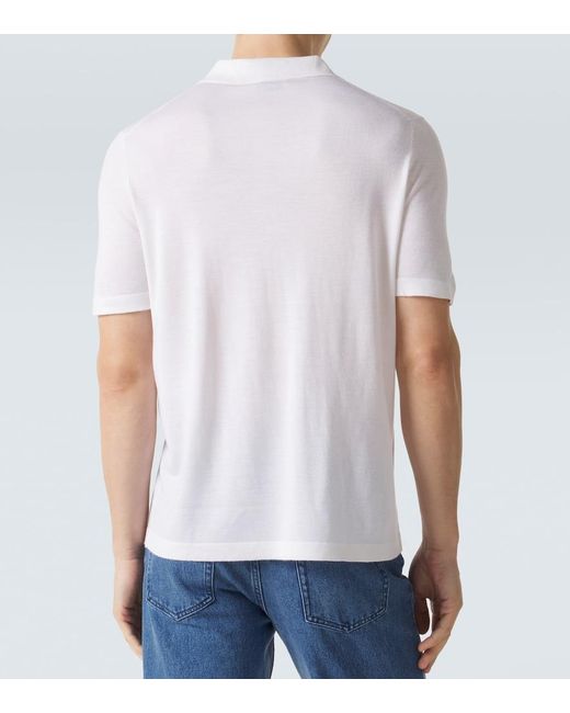 Gabriela Hearst White Cashmere And Silk Polo Shirt for men