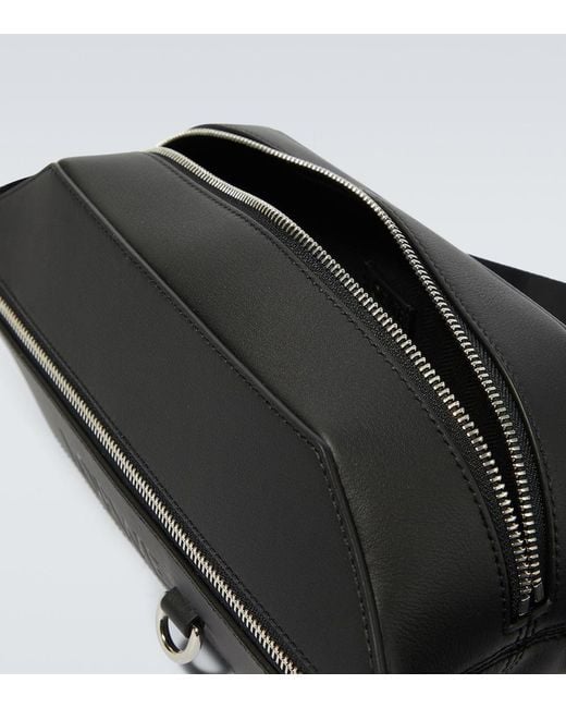 Loewe Black Leather Convertible Belt Bag for men