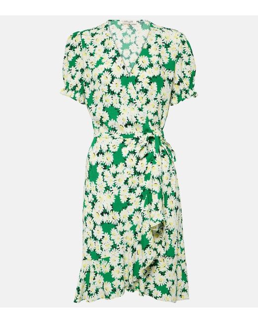 Vestido envolvente Emilia de crepe floral Diane von Furstenberg de color Green