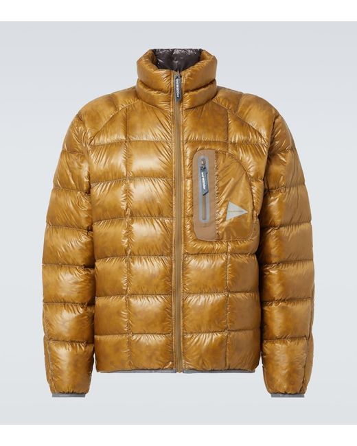 And Wander Brown Down-Paneled Jacket for men