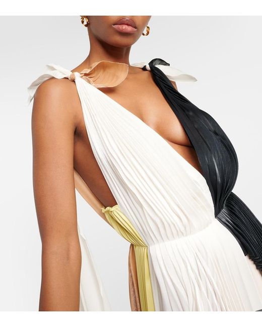 Victoria Beckham White Maxi Dress Polyester