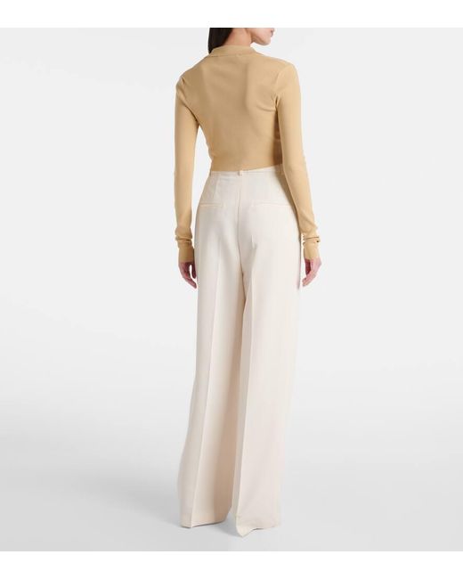 Frankie Shop Natural Cropped-Polopullover Giselle