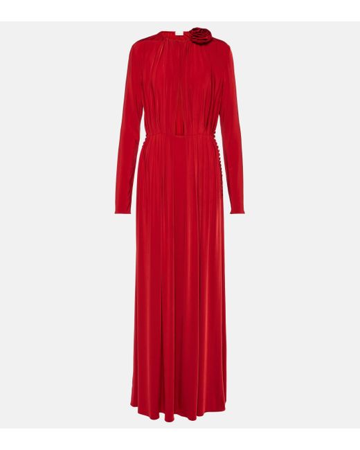 Magda Butrym Red Draped Cutout Jersey Gown