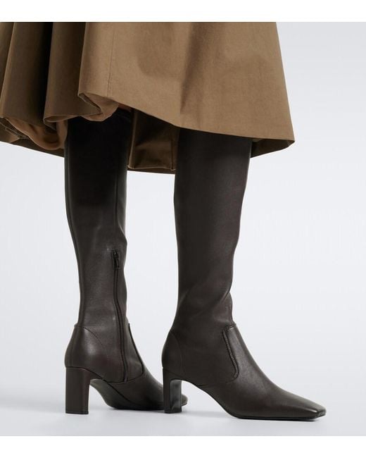 A.Emery Black Tones Leather Knee-High Boots