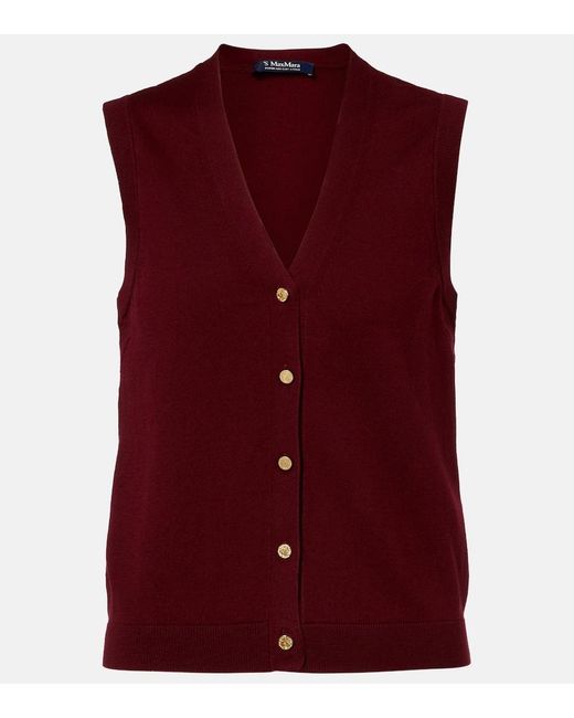 Max Mara Purple Cotton And Silk Vest