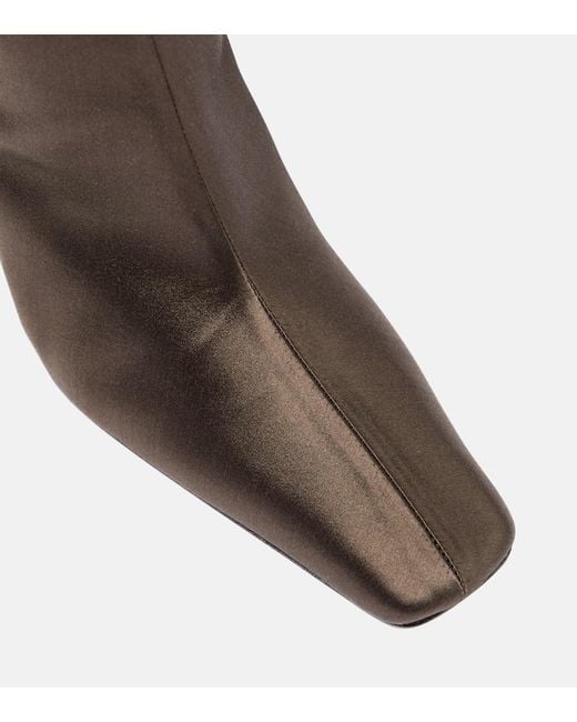 Magda Butrym Brown Faux Satin Knee-High Boots