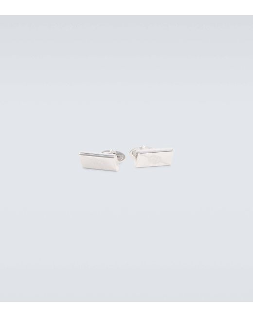 Gucci White GG Sterling Silver Cufflinks for men