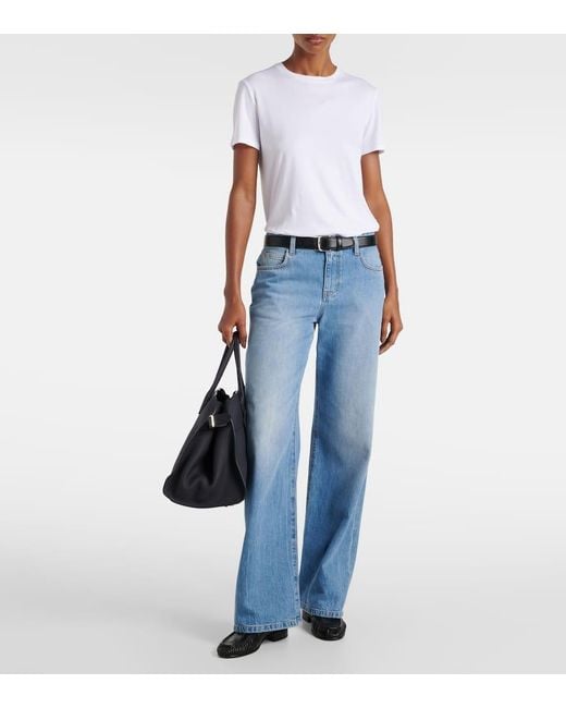 Jean Ample Eglitta A Taille Mi-Haute The Row en coloris Blue