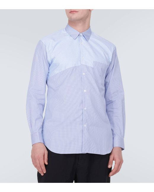 Comme des Garçons Blue Checked Cotton Poplin Shirt for men