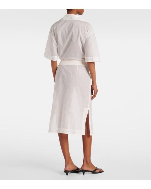 Rohe White Floral Semi-Sheer Organza Pencil Skirt