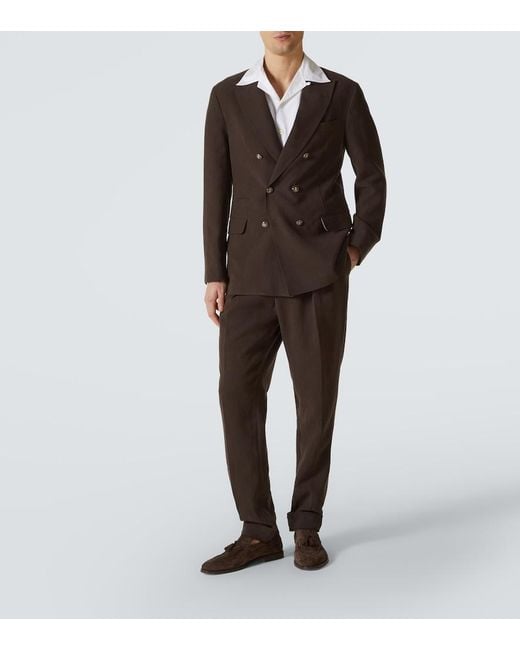 Brunello Cucinelli Brown Leisure Fit Suit Dresses for men