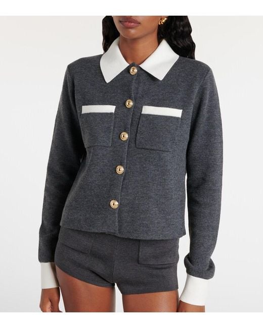 Self-Portrait Black Wool-Blend Cardigan