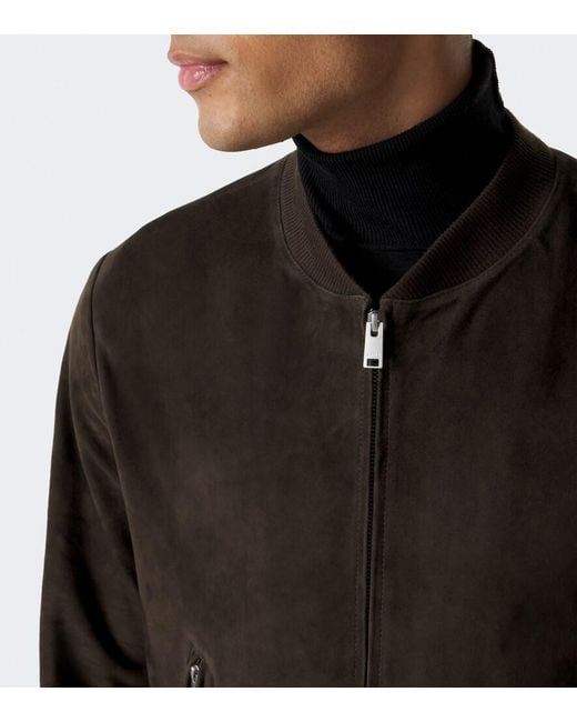 Arma Black Didier Suede Bomber Jacket for men