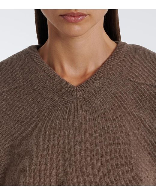 Jil Sander Brown Wool-Blend Sweater