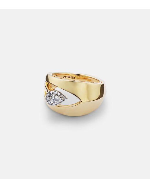 YEPREM Metallic 18Kt Ring With Diamonds