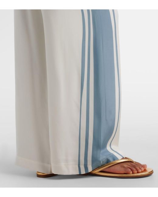 Sir White Lilou Silk Wide-Leg Pants