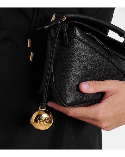 Loewe White Pebble-Plated Leather Bag Charm