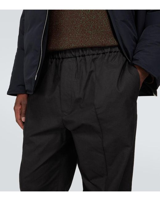 Jil Sander Black Cotton Tapered Pants for men