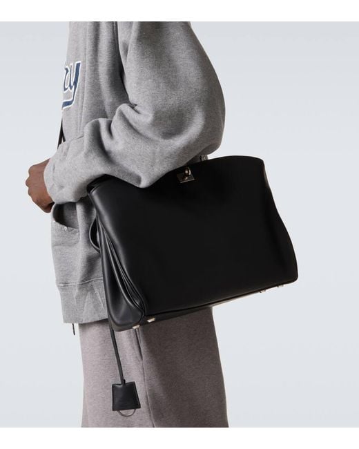 Balenciaga Black Rodeo Medium Leather Shoulder Bag for men