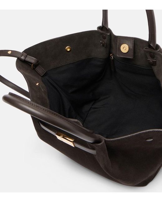 DeMellier London Black New York Midi Suede Tote Bag