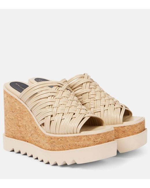 Stella McCartney Natural Sneak-Elyse Woven Wedge Sandals
