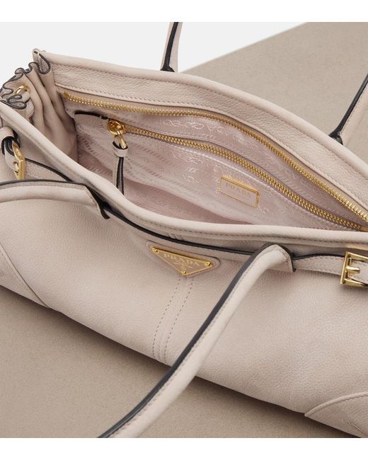 Prada Natural Bonnie Medium Leather Shoulder Bag