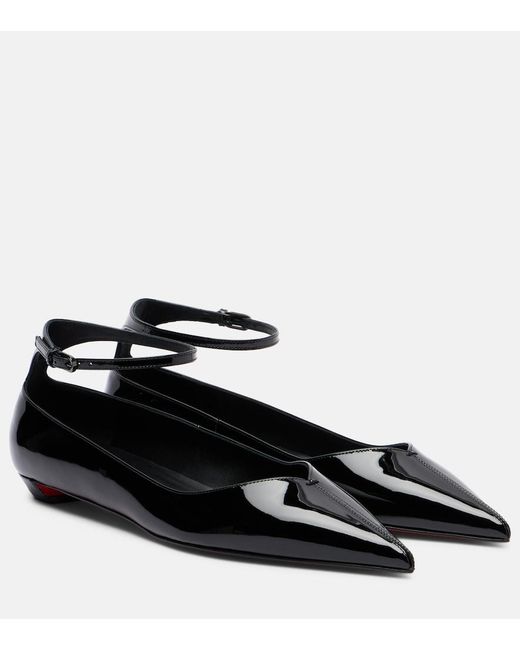 Christian Louboutin Black Erozeena Patent Leather Ballet Flats