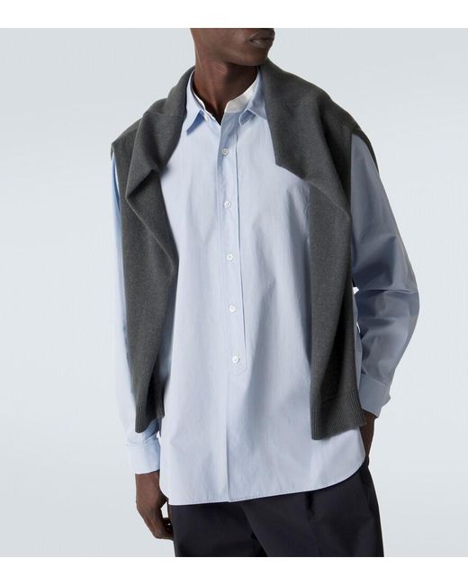 The Row Blue Melchior Cotton Poplin Shirt for men