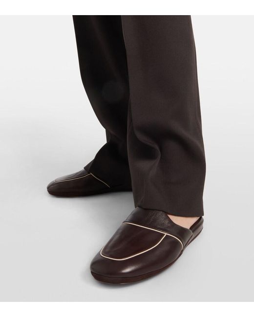 The Row Brown Beck Leather Mules