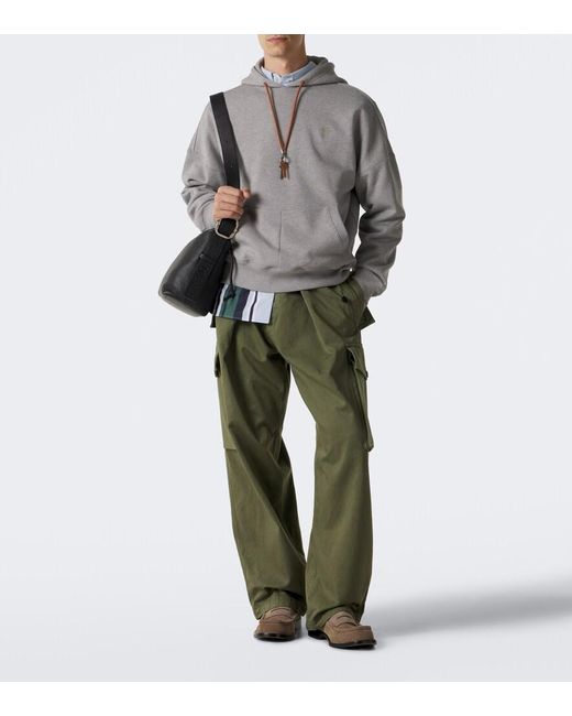 Loewe Green Cotton Satin Cargo Pants for men