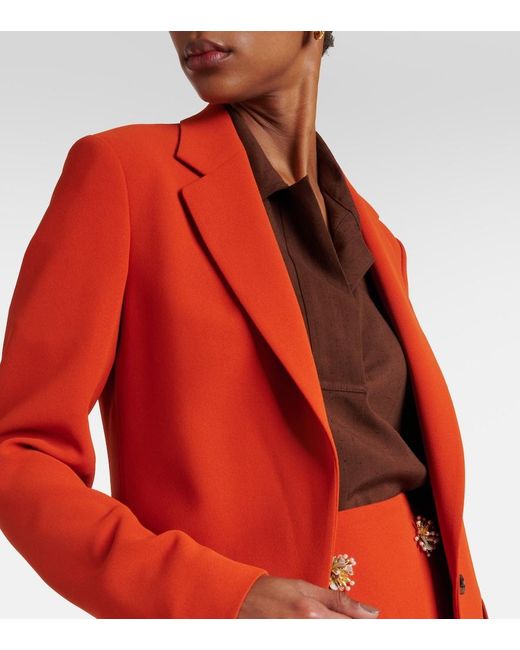 Dries Van Noten Orange Crepe Blazer
