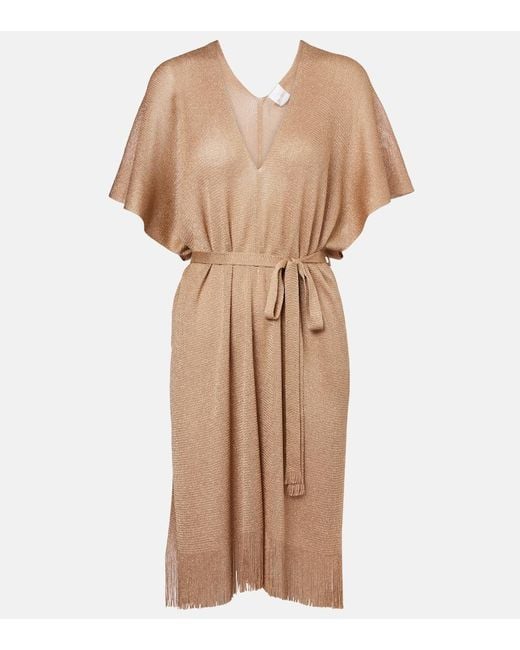 Max Mara Natural Donnola Fringed Beach Cover-Up