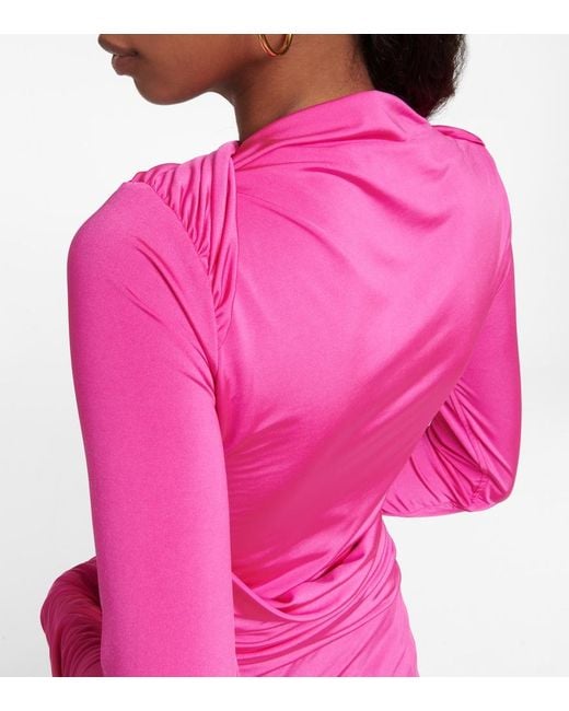 Victoria Beckham Pink Jersey Wrap Top