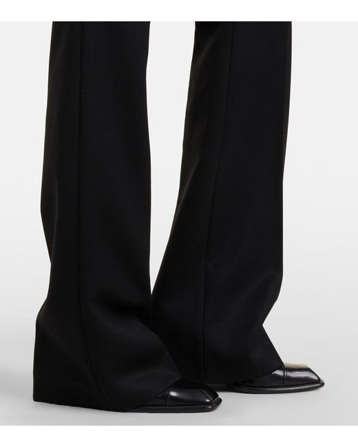 McQueen Black Wool Flared Pants