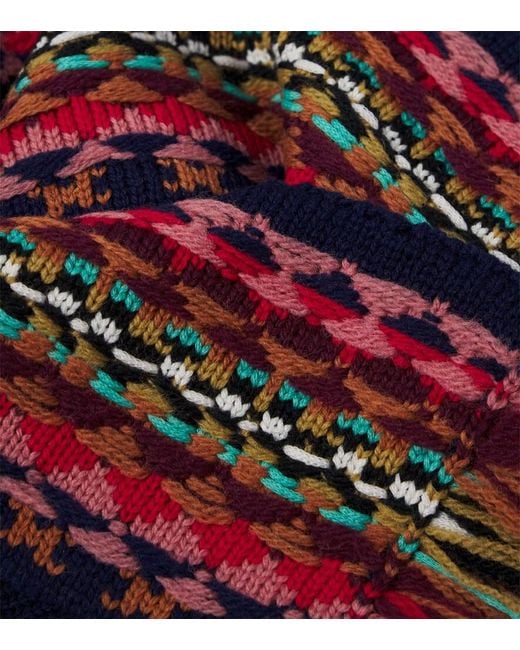 Dries Van Noten Purple Wool Jacquard Scarf