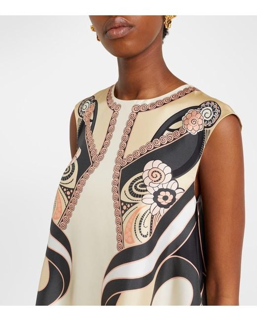 LaDoubleJ Natural San Carlo Printed Silk Twill Top