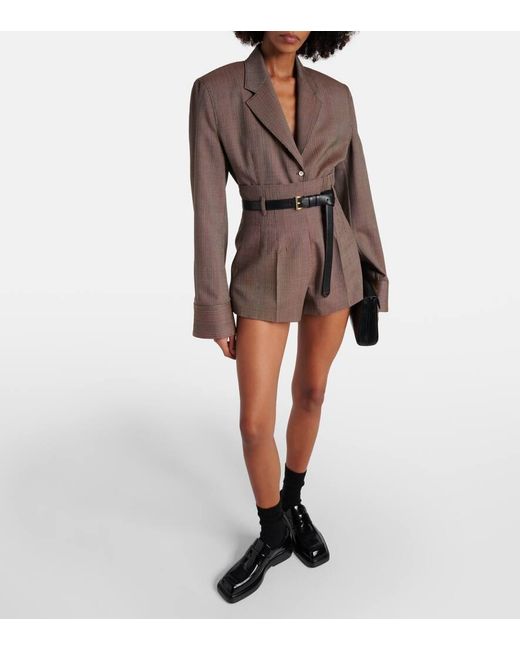 Prada Brown Pinstripe Wool Jacket