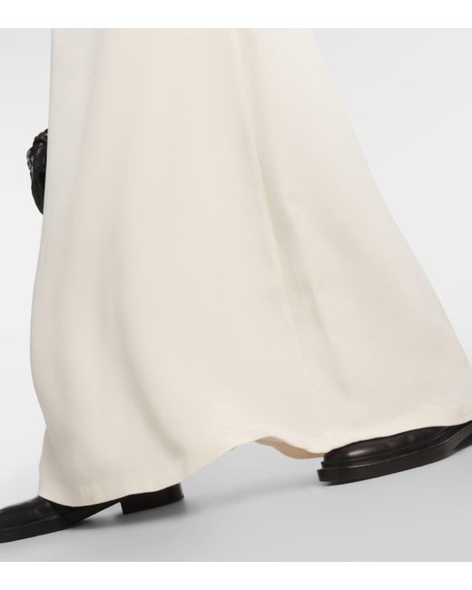 Loro Piana White Flared Silk Gown