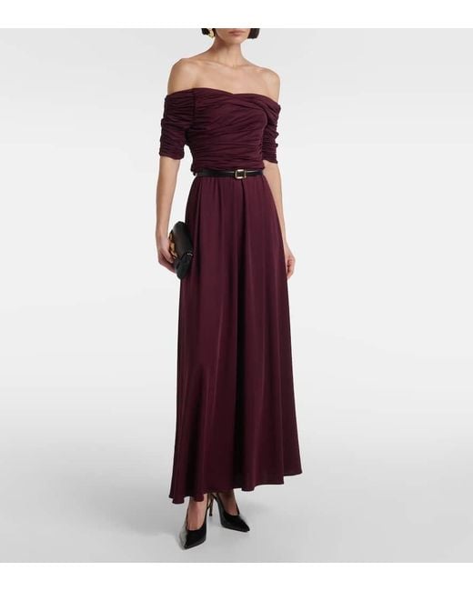 Altuzarra Purple Charlotte Ruched Jersey Maxi Dress