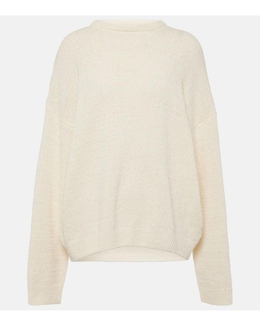 Totême  White Cotton-blend Sweater