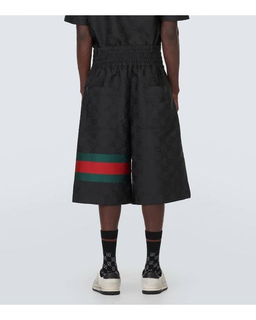 Shorts in jacquard GG di Gucci in Black da Uomo