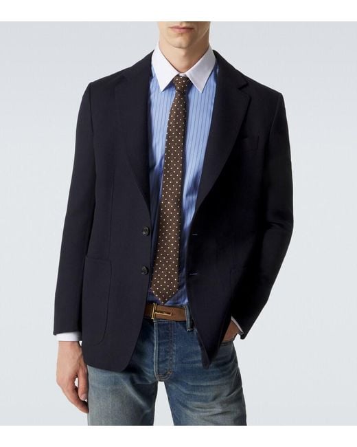 Tom Ford Blue Wool Jacket for men