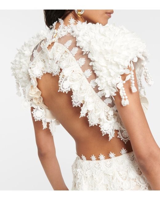 Zimmermann Wonderland Lace Frill Dress in White | Lyst UK Zimmermann Wonderland Lace Frill Dress in White | Lyst UK