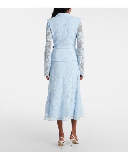 Self-Portrait Blue Lace Midi Dress
