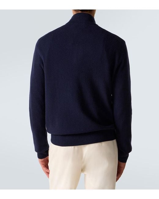 Polo Ralph Lauren Blue Polo Bear Wool Half-Zip Sweater for men