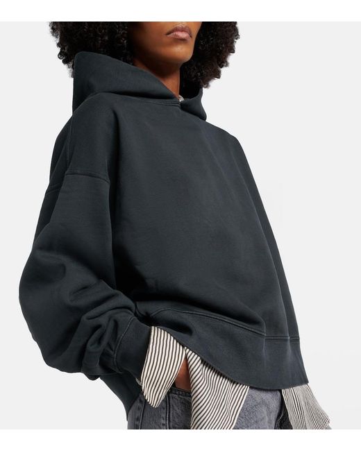 SLVRLAKE Denim Black Relaxed Cotton Jersey Hoodie