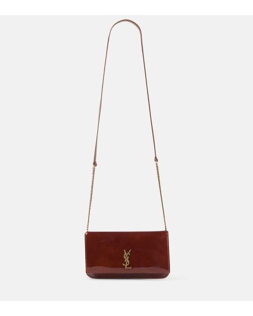 Saint Laurent Red Cassandre Patent Leather Phone Case