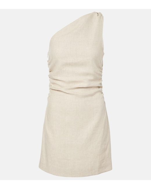 Faithfull The Brand Natural One-Shoulder-Minikleid Poet Aus Leinen