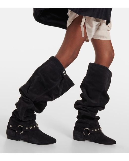 Isabel Marant Black Selize Suede Over-The-Knee Boots