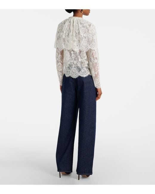 Self-Portrait White Cardigan Aus Spitze